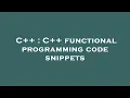 C C functional programming code snippets