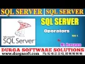 Sql Server tutorial onlinetraining Operators Part - 1 by Narayana