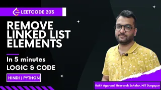 LeetCode 203 - Remove Linked List Elements Python Solution Explained in Hindi