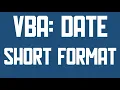 VBA Retrieve date with a short format