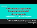 Part 13 Unmanaged ABAP RESTful Application Programming Model RAP - Validations