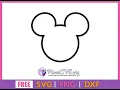 Mickey Head Outline SVG Free Download Cut File for Cricut Silhouette Disney PNG Clipart