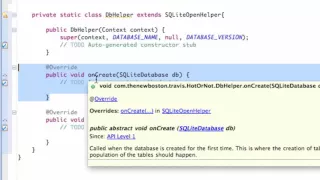 Android Application Development Tutorial 113 SQLite class implementing SQLiteOpenHelper 720p 30f