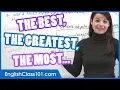 How to use Superlative Adjectives Best Greatest Most - Basic English Grammar