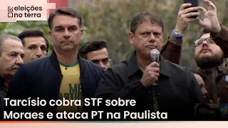 Tarcísio cobra resposta do STF sobre Moraes e critica PT na Paulista