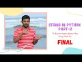String in Python Part-2 Python for beginners Python in Tamil kalaistechiview4611