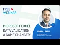Free Webinar Microsoft Excel Data Validation - A Game Changer