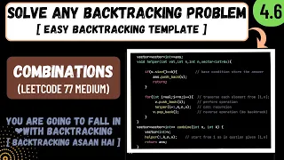 4 6 Combinations Leetcode 77 Backtracking using one template series C