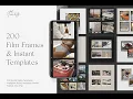 Download 200 Film Frames Instant Templates Stock Graphics
