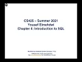 CS425 Chapter 5 Int to SQL Part 1