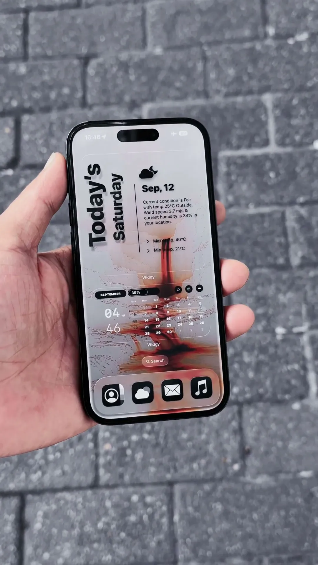Orange Frosted Glass iPhone Setup Preview