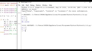 python program to solve quadratic equation in python