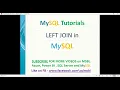 MySQL Tutorials MySQL Left Join Left Joins with examples in mysql What is left join