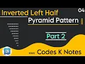 Inverted Left Half Pyramid Star Pattern in C Part 2 Programming C Language CN