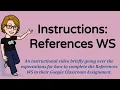 Instructions References WS