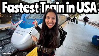 FASTEST Train in the USA Amtrak Acela Business Class DC to NYC Tour