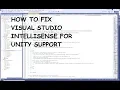 Visual Studio 2019 How to fix IntelliSense for Unity Support