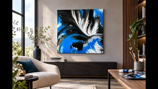 Caught in the Blue Vortex 💙Mesmerizing Split Cup Acrylic Pour