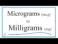 How to Convert Micrograms mcg to Milligrams mg - Step-by-Step Guide with Examples