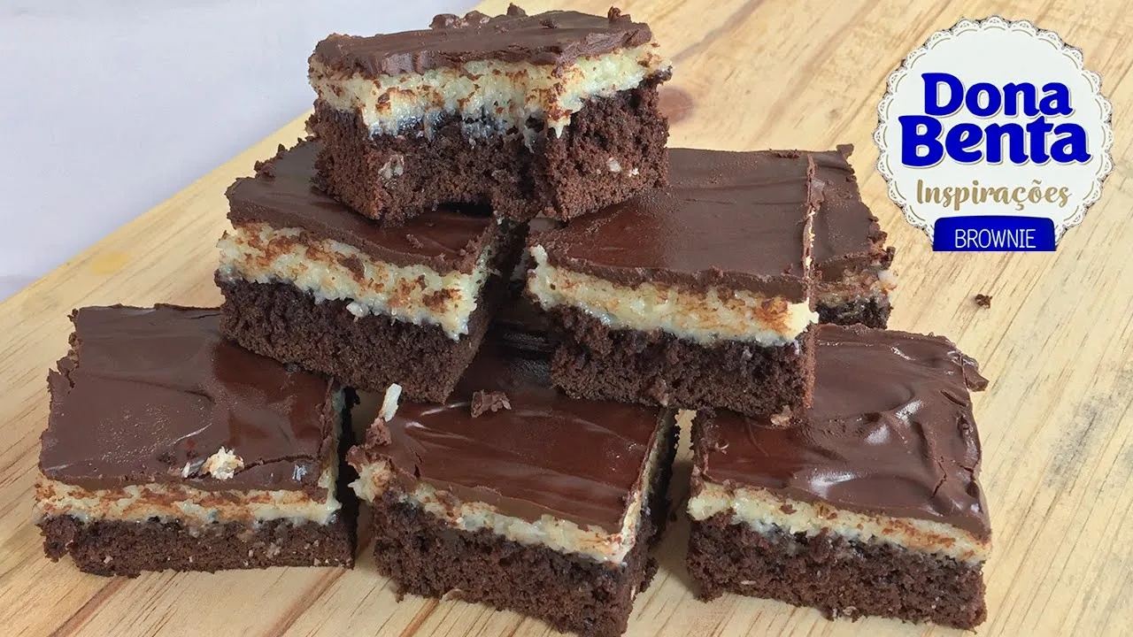 RECEITA DE BROWNIE MOLHADINHO COM RECHEIO CREMOSO DE PRESTÍGIO L MISTURA PARA BROWNIE DONA BENTA