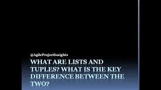 List vs Tuple in Python A Comprehensive Comparison Python Interview Questions and Answers