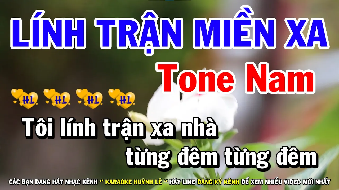 Karaoke Lính Trận Miền Xa - Tone Nam Nhạc Sống Mới | Huỳnh Lê