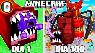 SOBREVIVÍ 100 DÍAS como EL TOBOGÁN DEVORA SPRUNKIS en MINECRAFT HARDCORE!