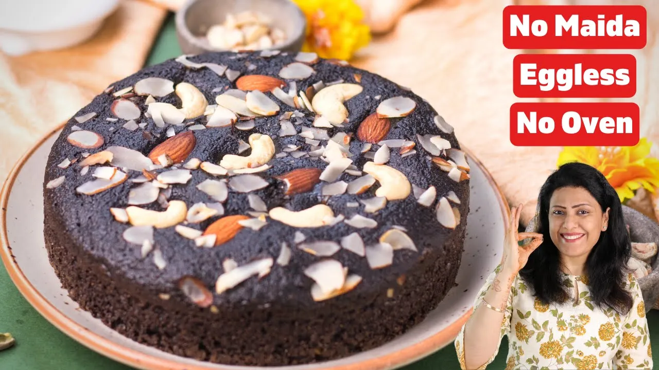 How to Make Eggless Chocolate Sooji Cake WITHOUT Oven or Maida - MintsRecipes