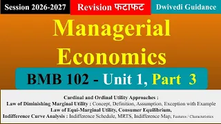 Unit 1 Part 3, Managerial Economics mba, managerial economics mba 1st semester, Cardinal utility