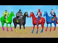 Download Lagu حصان الرجل العنكبوت يركب الخيل مع الابطال الخرقين باركور سبيدرمان الحصان - SUPERHEROES HORSE ANIMALS