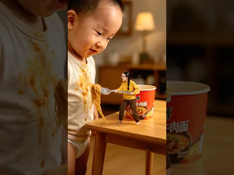 Mammi Ne Gaint Child Ko Khilayi Noodles || 😱 carriage house wooden artist || #shortvideo #cartoon