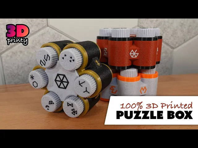 Hexglyph Print-in-place Puzzle Box video thumbnail