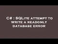 C SQLite attempt to write a readonly database error