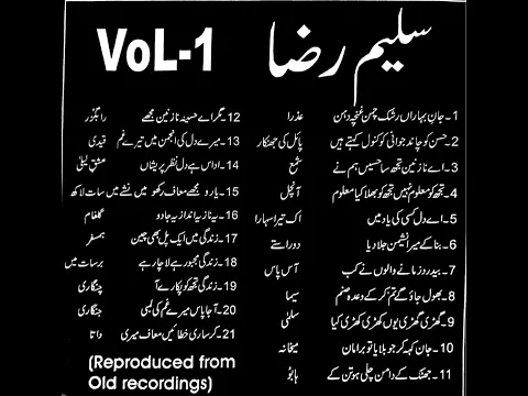 Download MP3 145 Pakistani Old Urdu Evergreen Songs Of Saleem Raza Audio Jukebox