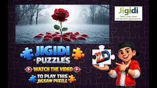 Jigidi Jigsaw Puzzles - Red Rose Frozen In Time