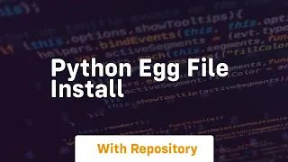 python egg file install