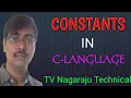 CONSTANTS TYPES OF CONSTANTS C PROGRAMMING--Lecture--10