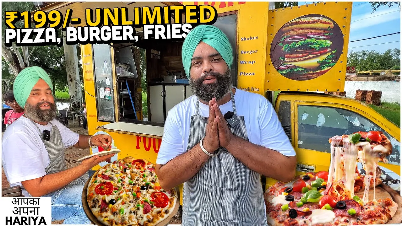 199/- Rs Unlimited Pizzas, Burgers, Fries   Farmer sells Indian Street Food on National Highway