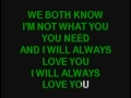 Whitney Houston I Will Always Love You Karaoke