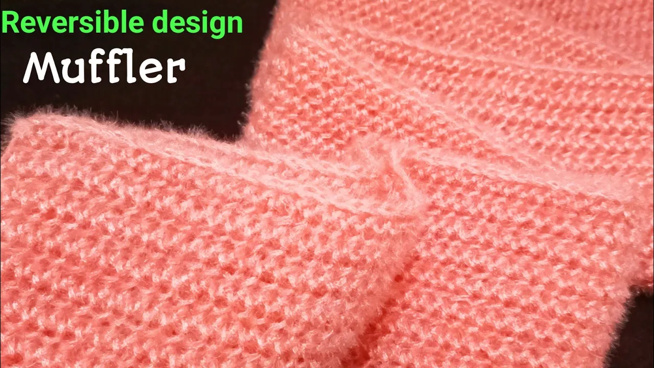 दो सिलाई का डिज़ाइन//Reversible Design For Muffler #createwithkrishna #knitting #youtube