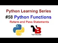 Return And Pass Statements In Python Functions Return Statement In Function Tech Blooded