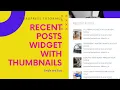 Recent posts widget with thumbnail and excerpt in wordpress
