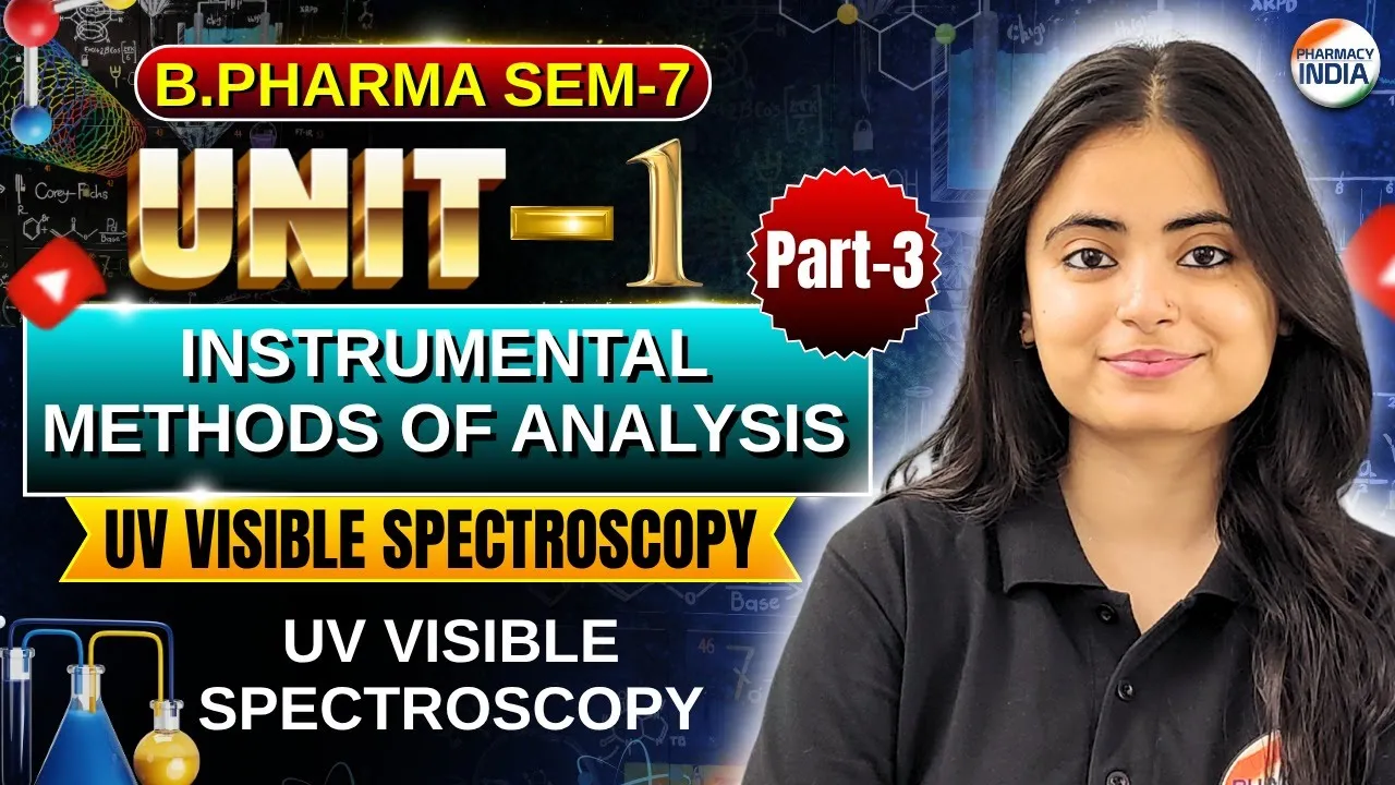UV Visible Spectroscopy I Instrumental Methods Of Analysis I P-3 I U 1 I Sem -7 I B.Pharm #analysis