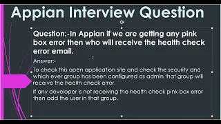 PART-37 Appian Interview Questions l Appian Technical Interview Questions