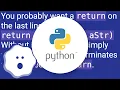 Recursive code returns None