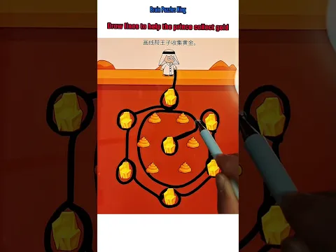 Draw lines to help the prince collect gold #shorts #viral #trending