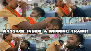 Massage inside the train BENGAL BIHARI MASSAGE 2 strange sticks ASMR Head massage