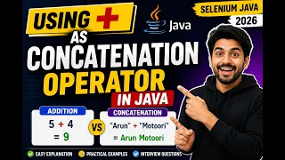 200 Using as concatenation operator in Java Selenium Java 2026