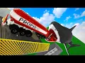 Download Lagu Cars Falling Down Stairs Fall Into The Mouth Of A Giant Shark | Teardown