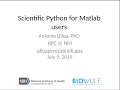 Scientific Python for Matlab users